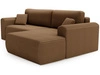 Ecksofa mit Schlaffunktion und Bettkasten Belvio rechts Braun