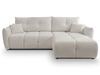Ecksofa L-Form mit Schlaffunktion und Bettkasten Bene Hellgrau