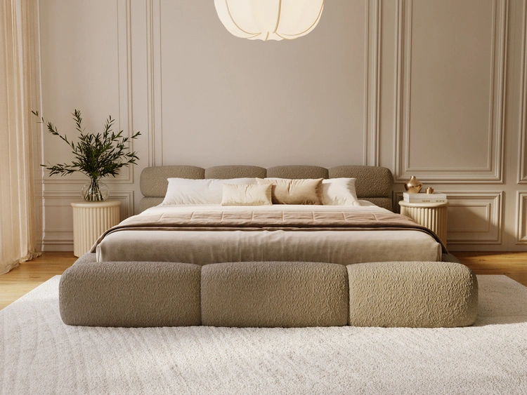 Polsterbett mit Bettkasten und Bettrost 200x200 Sweet Low Braun