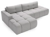 Ecksofa L-Form Links mit Schlaffunktion und Bettkasten Montero Grau