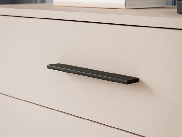 Kommode mit Schubladen und LED-Beleuchtung auf Schwarzen Metallbeinen Nuveo Kaschmir