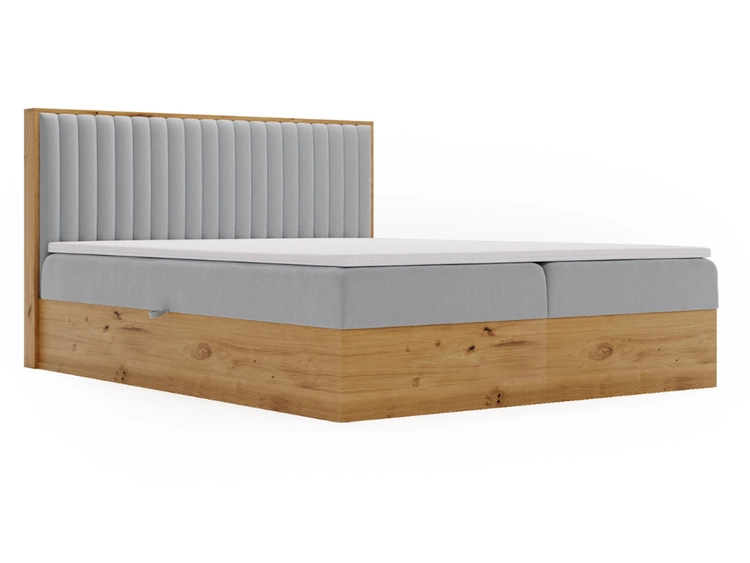 Boxspringbett mit Bettkasten 160x200 Forest Hellgrau