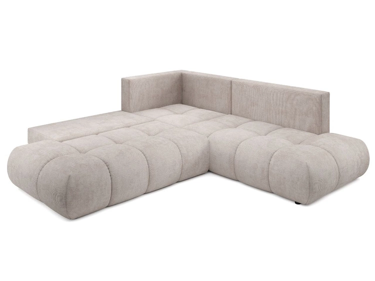 Ecksofa mit Schlaffunktion und Bettkasten Links Kair Beige