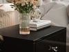 Nachttisch Glamour mit Schublade und goldenem Gestell Brisa Schwarz Hochglanz