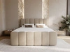 Boxspringbett mit Bettkasten 200x200 Bouclé-Stoff Cloud Braun