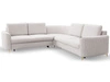Ecksofa L-Form Rechts mit Schlaffunktion und Bettkasten Limon Creme
