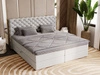 Boxspringbett mit Bettkasten 180x200 Bergamo Hellgrau