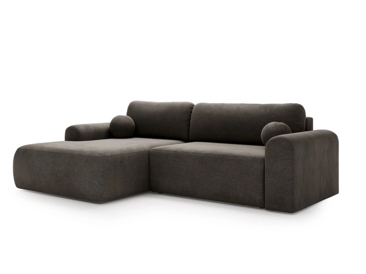 Ecksofa L-Form mit Schlaffunktion und Bettkasten Savana Links Grau
