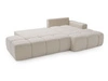 Ecksofa L-Form Rechts mit Schlaffunktion und Bettkasten Montero Creme