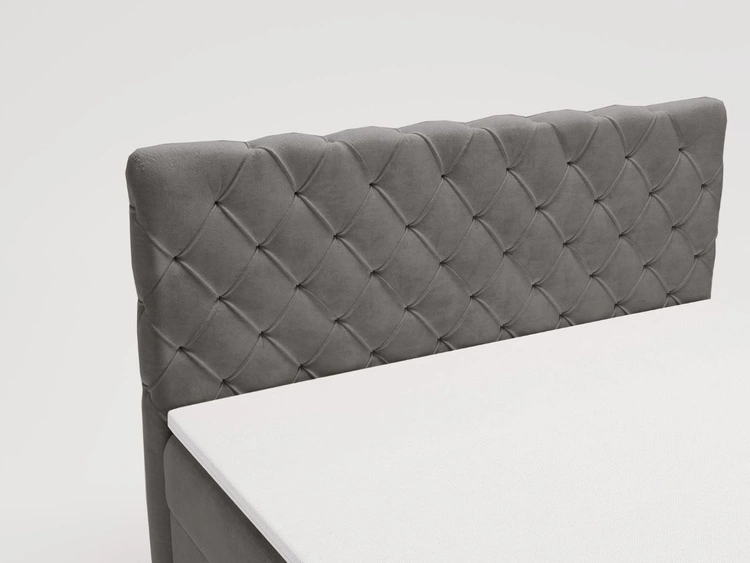 Boxspringbett mit Bettkasten 140x200 Lunaris Dunkelgrau