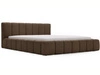 Polsterbett mit Bettkasten und Lattenrost 140x200 Split Braun