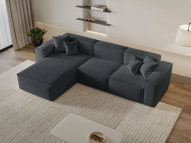 Ecksofa L-Form Links Arizona Dunkelgrau