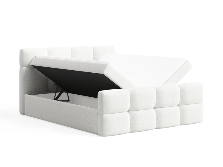 Boxspringbett mit Bettkasten 120x200 Rivon Creme