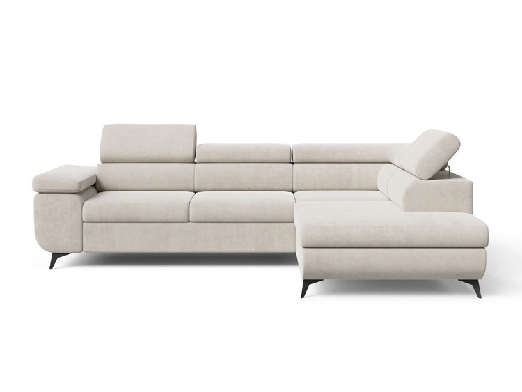 Ecksofa L-Form mit Schlaffunktion und Bettkasten Argon Rechts Beige