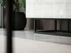TV-Lowboard mit Türen auf Schwarzen Metallgestell150 cm Nodoo Weiß Hochglanz