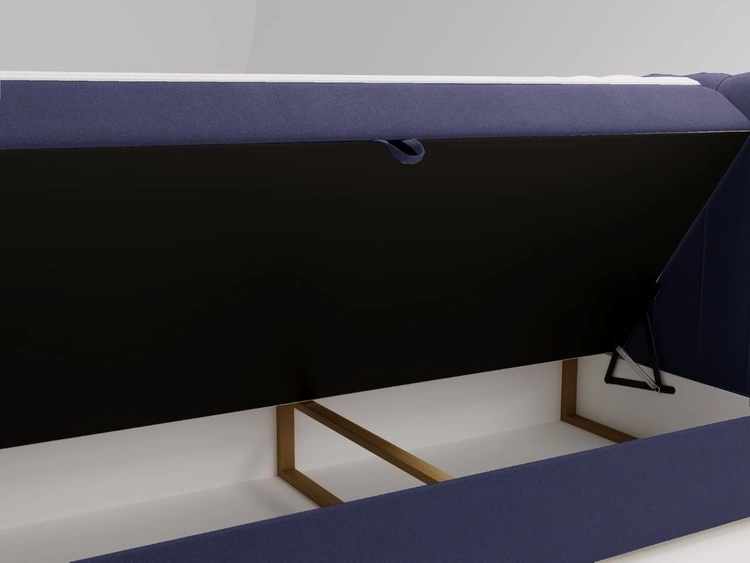 Boxspringbett mit Bettkasten 180x200 Osteno Dunkelblau