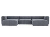 Wohnlandschaft Universell Moderne Cord Ecksofa Landi Grau