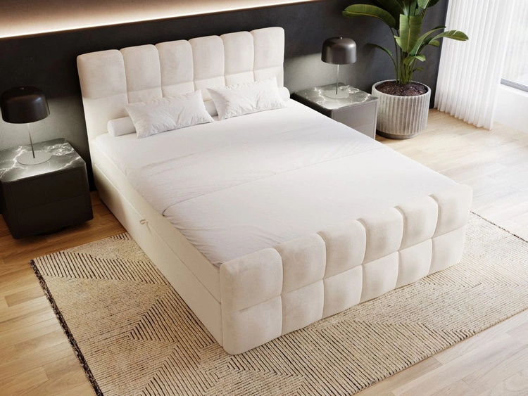 Boxspringbett mit Bettkasten 140x200 Alicante Beige