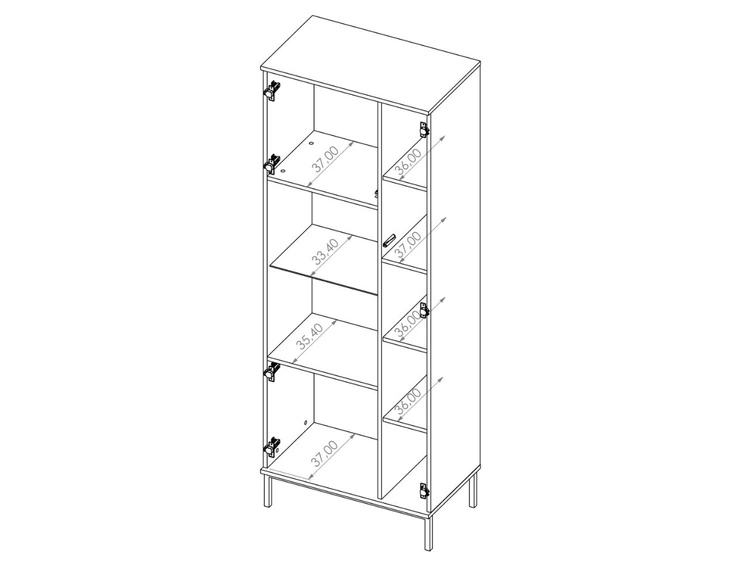 Vitrinenschrank Soroko Schwarz