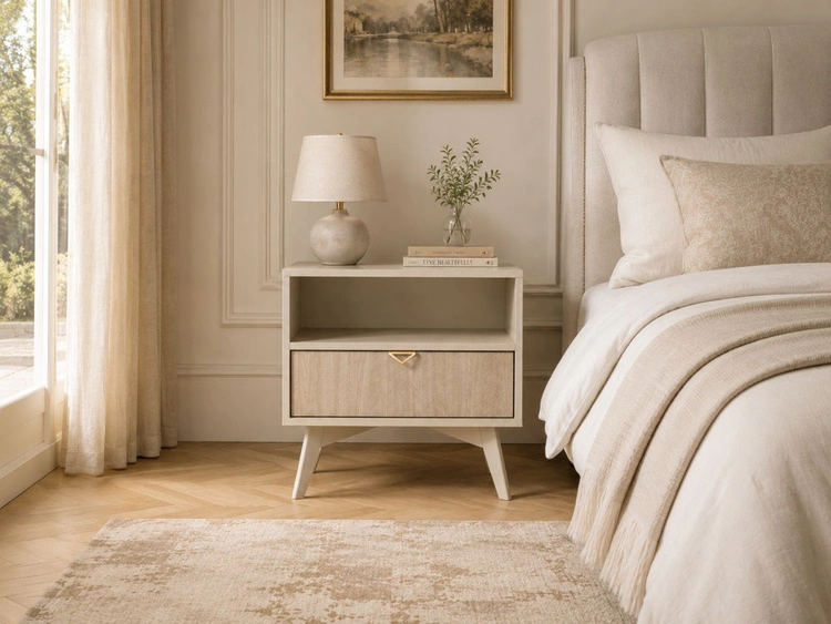 Nachttisch mit Schublade Modena Beige