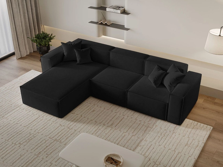 Ecksofa L-Form Links Arizona Schwarz