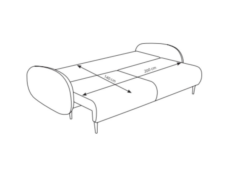 Schlafsofa mit Bettfunktion und Bettkasten Alta Hellbeige