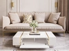 Wohnzimmer-Set im Glamour-Stil Lunelie Weiß Hochglanz