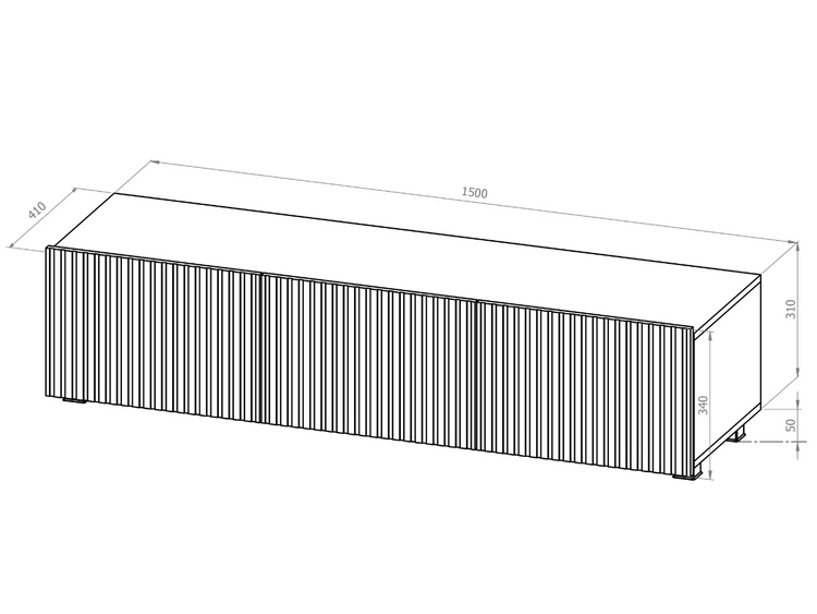 TV-Lowboard mit Türen 150 cm Kioto Cashmere