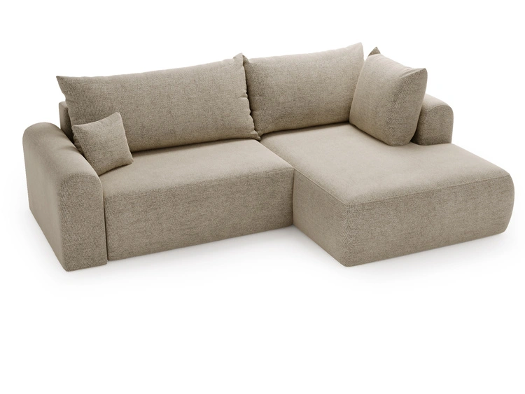 Ecksofa L-Form mit Schlaffunktion und Bettkasten Savana Bis Beige