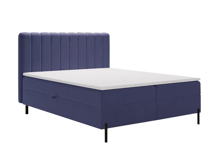 Boxspringbett mit Bettkasten 140x200 Primavera Dunkelblau