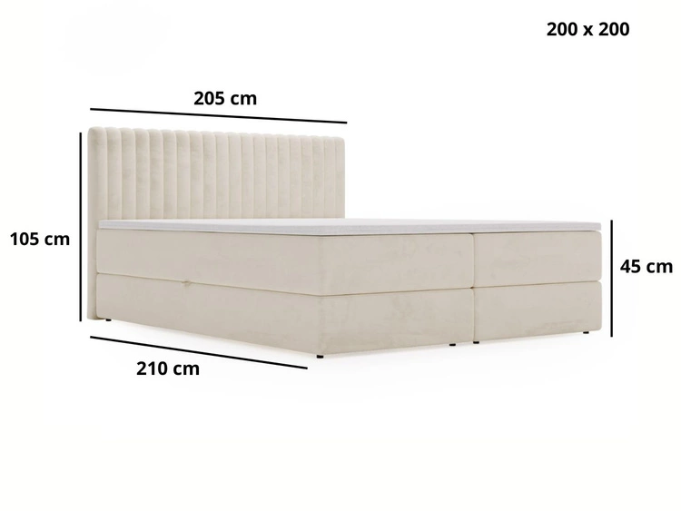Boxspringbett mit Bettkasten 200x200 Marbella Anthrazit