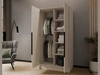 Kleiderschrank mit Spiegel 100 cm Lucca Kaschmir mit schwarzen Griffen