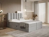 Boxspringbett mit Bettkasten 180x200 Cascada Grau