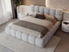 Polsterbett mit Bettkasten und Lattenrost 120x200 Modo aus Bouclé-Stoff Grau