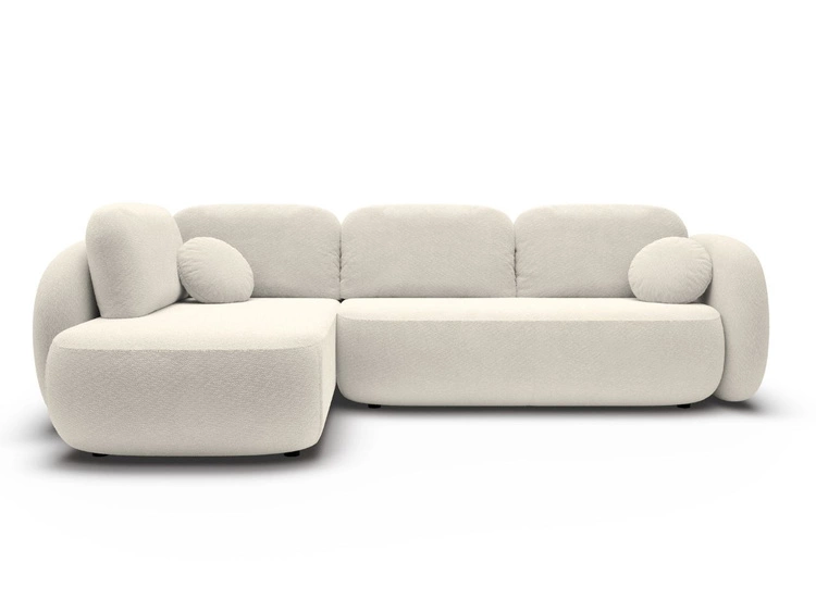 Ecksofa mit Schlaffunktion und Bettkasten Links Carino Creme