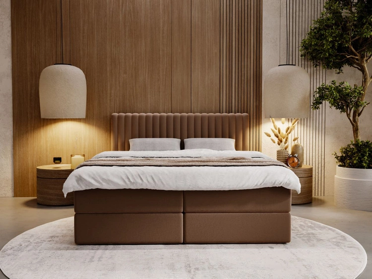 Boxspringbett mit Bettkasten 200x200 Marbella Braun