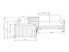 Ecksofa L-Form Rechts mit Schlaffunktion und Bettkasten Limon Creme
