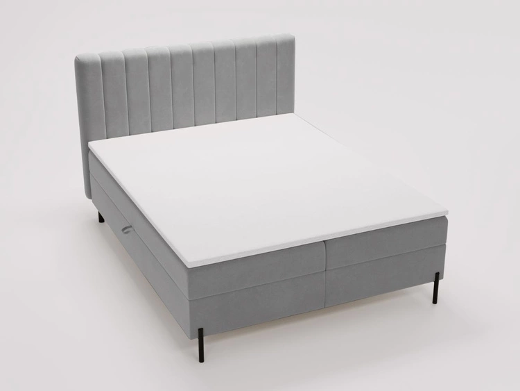 Boxspringbett mit Bettkasten 160x200 Primavera Hellgrau