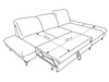 Ecksofa L-Form Links mit Schlaffunktion und Bettkasten Hannover Gelb