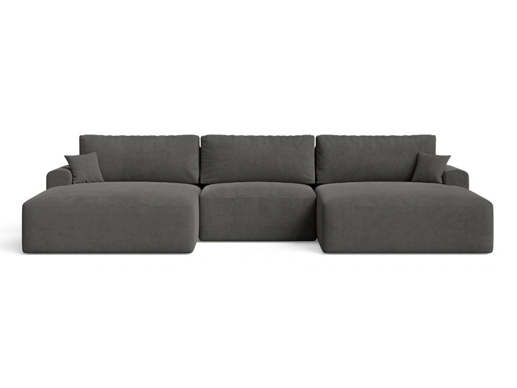 Wohnlandschaft mit Schlaffunktion und Bettkasten Serene Dunkelgrau