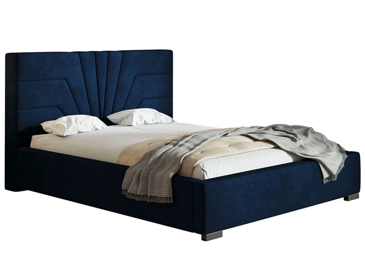Polsterbett mit Bettkasten und Lattenrost 120x200 Tesis Dunkelblau