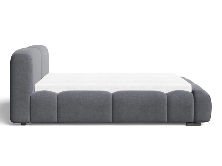 Polsterbett mit Bettkasten und Lattenrost 160x200 Aubi Dunkelgrau