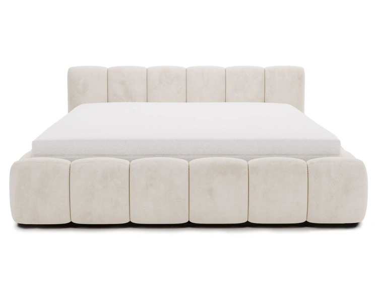 Polsterbett mit Bettkasten und Lattenrost 140x200 Cloud Low Beige