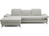 Ecksofa L-Form Links mit Schlaffunktion und Bettkasten Hannover Hellgrau