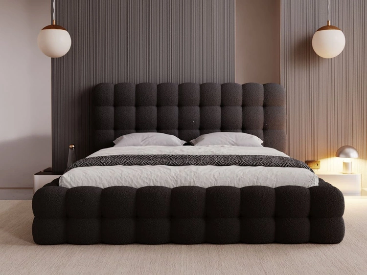 Polsterbett mit Bettkasten und Lattenrost 160x200 Twist Schwarz