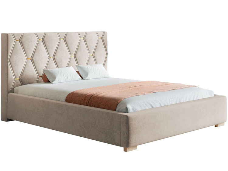 Polsterbett mit Bettkasten und Lattenrost 140x200 Tasso Beige
