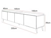 TV-Lowboard mit Türen auf Schwarzen Metallbeinen 200 cm Nodoo Beton