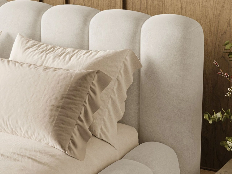 Polsterbett mit Bettkasten und Lattenrost 120x200 Averia Beige