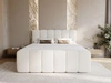 Boxspringbett mit Bettkasten 140x200 Bouclé-Stoff Cloud Beige