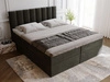 Boxspringbett mit Bettkasten 200x200 Mocca Dunkelgrau